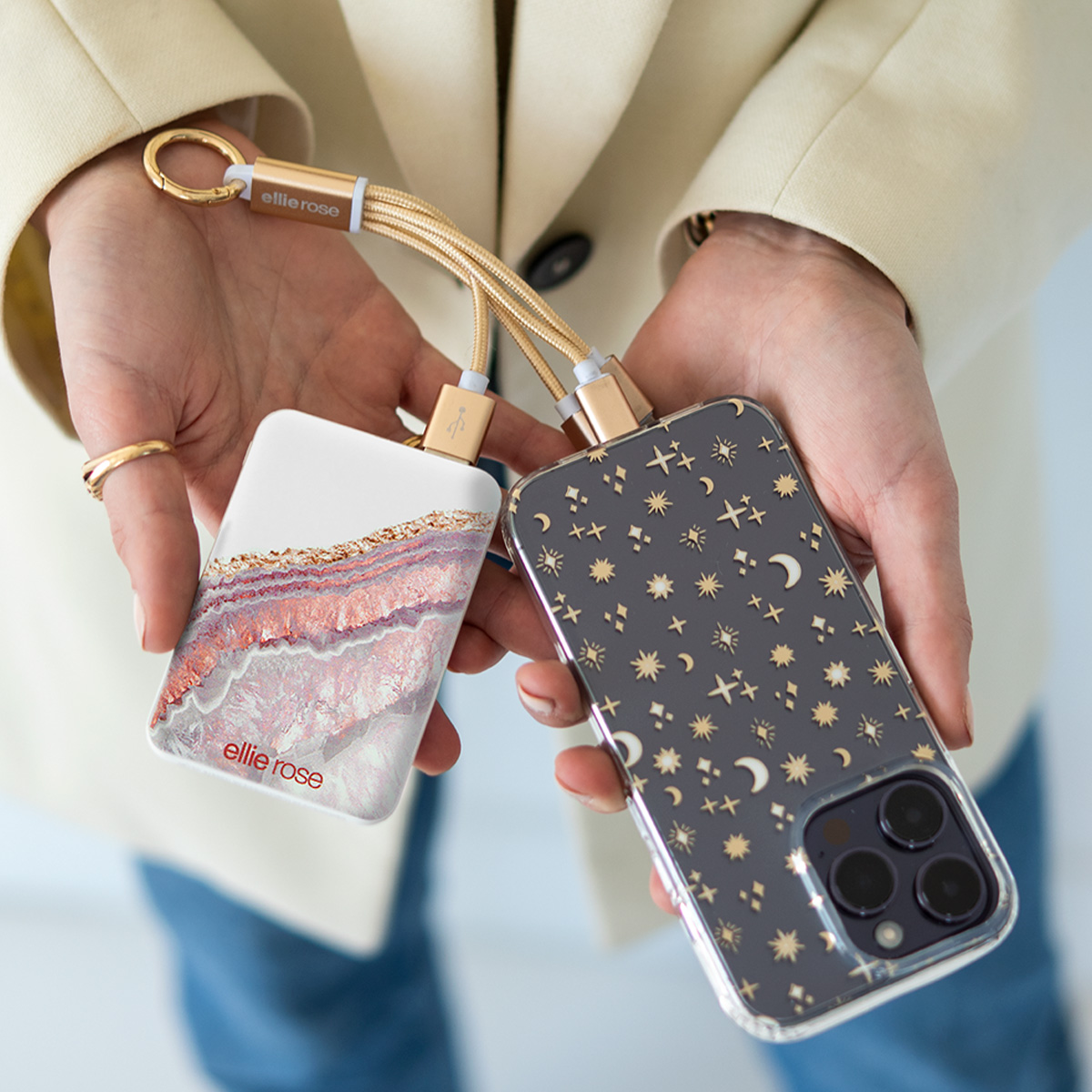 Rose Gold Agate Power Bank