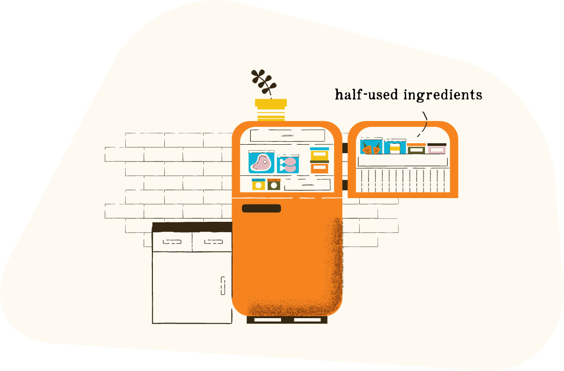 Illustration of refrigerator.