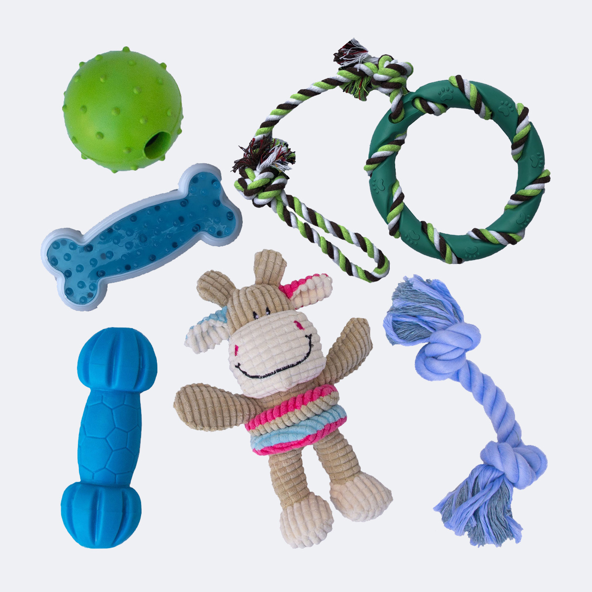 Dog Chew Toy Variety 6-Pack for Small and Medium Breeds