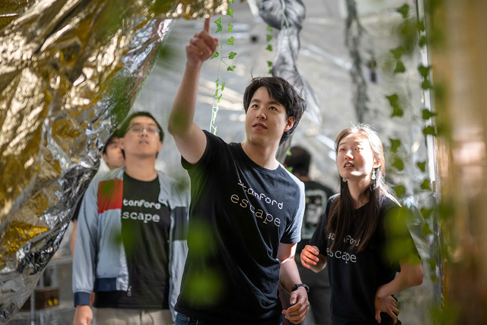 People in an escape room