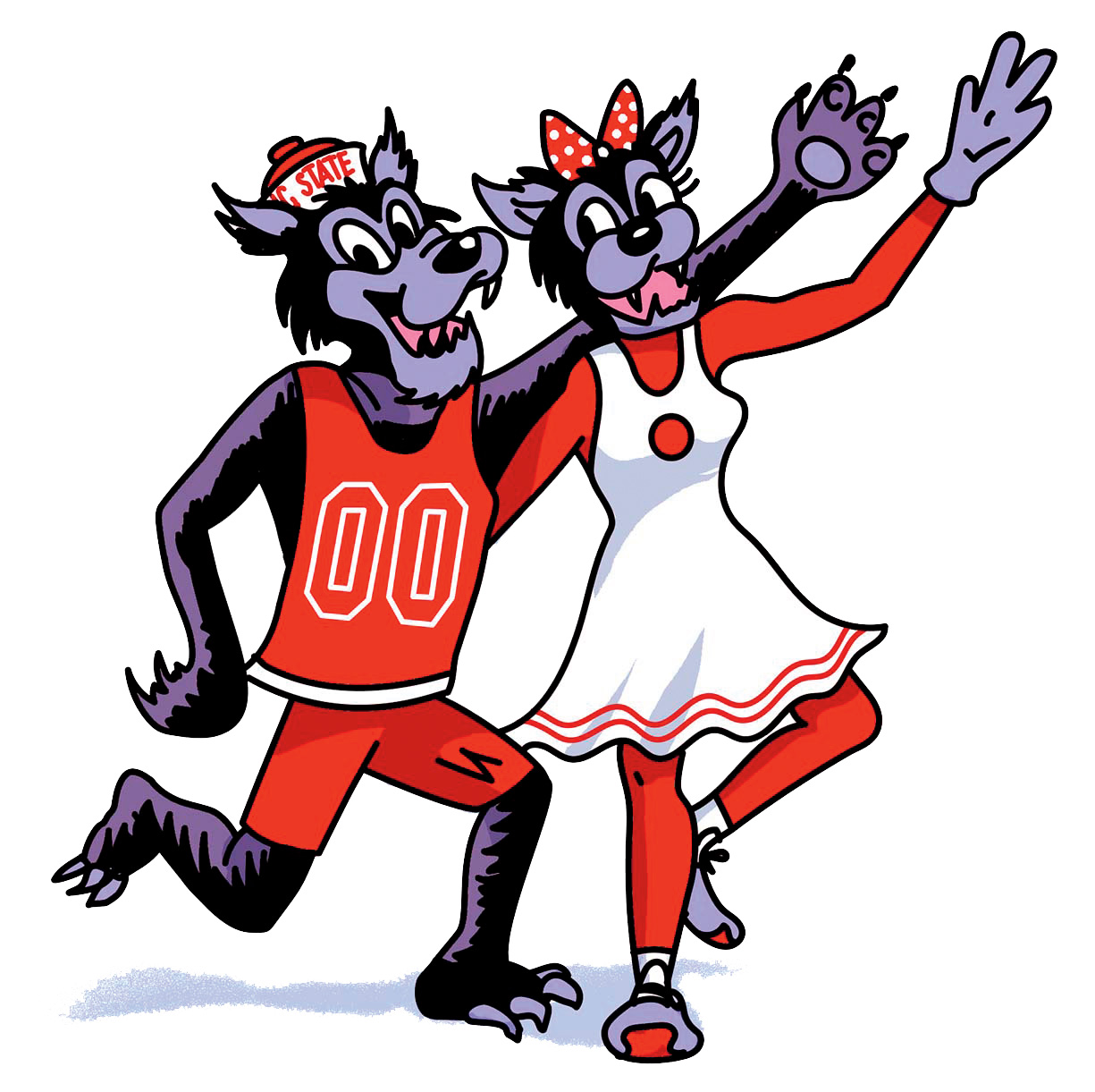 Mr. and Mrs. Wuf mascot