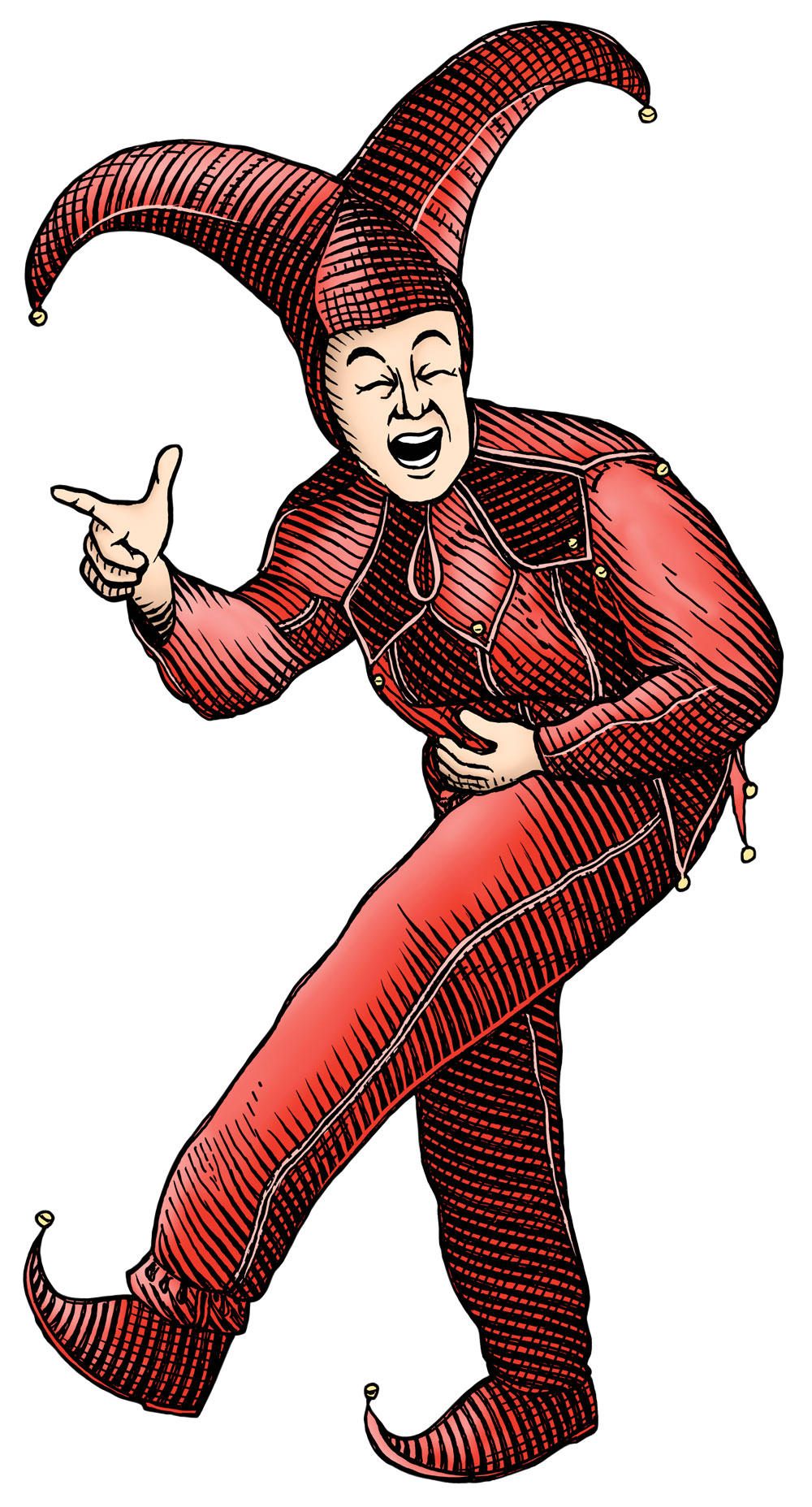 illustration of a laughing jester