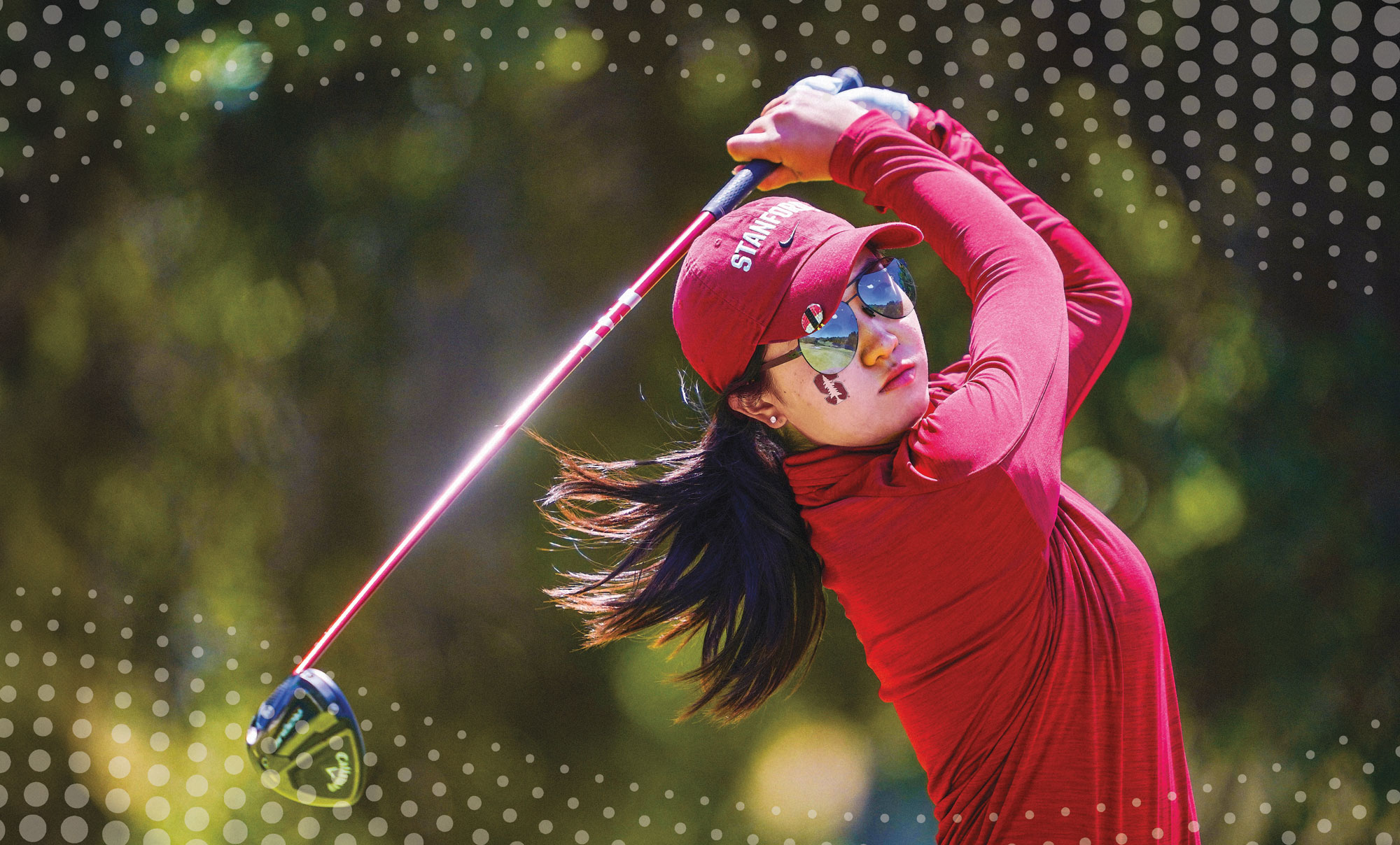 Rose Zhang swinging a club