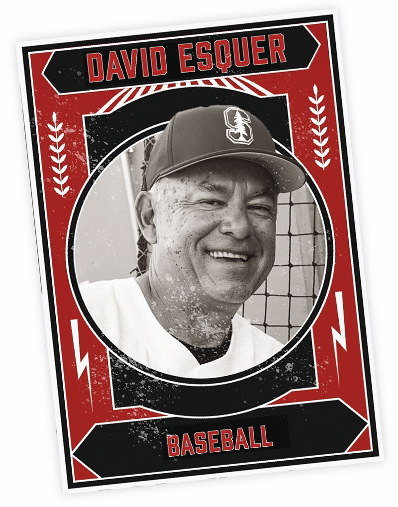 David Esquer on a mock baseball card