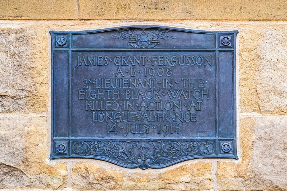 JAMES GRANT FERGUSSON, A-B-1908, 2ND LIEUTENANT IN - THE -EIGHTH-BLACK-WATCH-KILLED-IN -ACTION -AT-LONGUEVAL- FRANCE, 14- JULY-1916