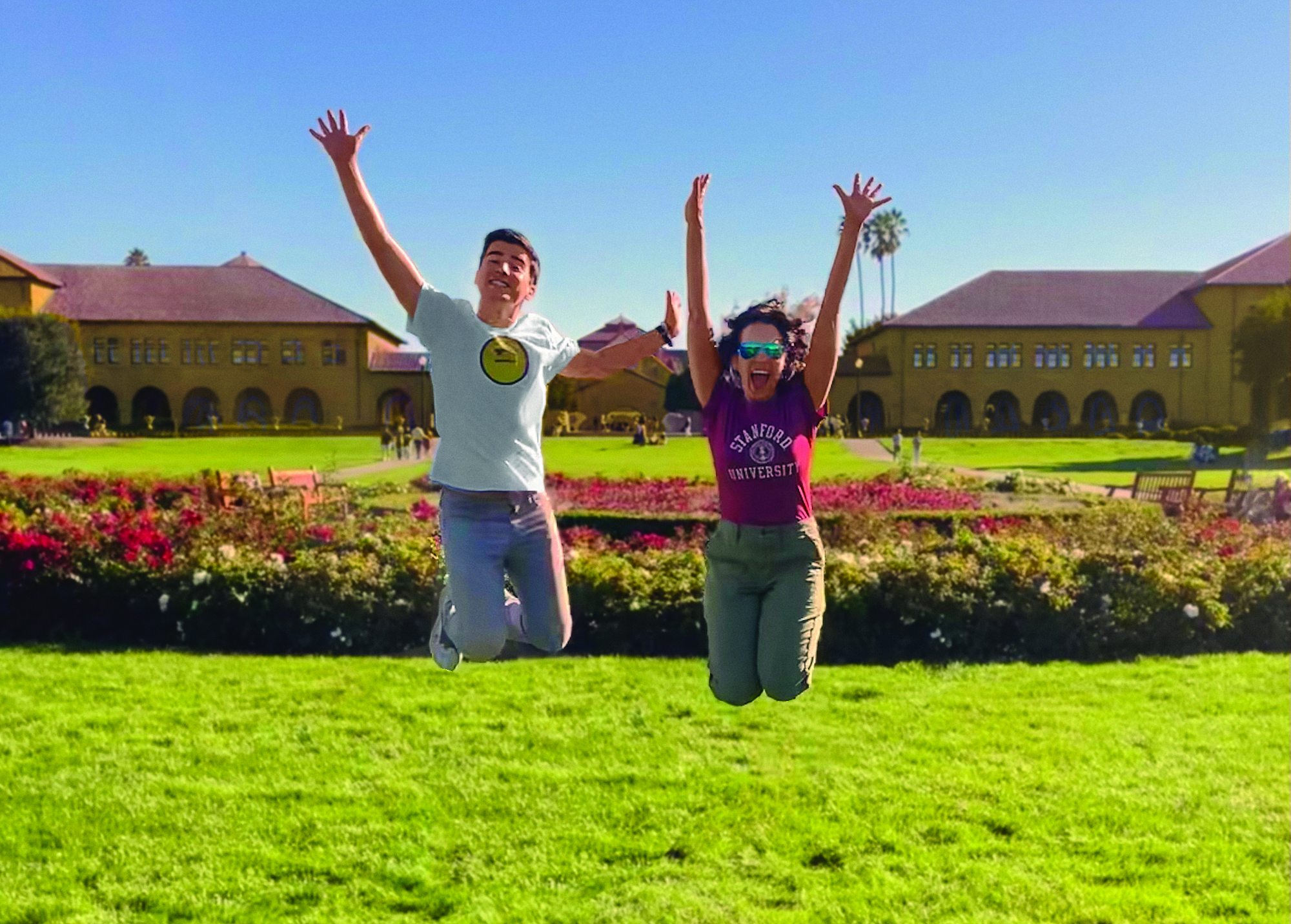 Jacob Parker and Illana Zauderer jumping on the Oval
