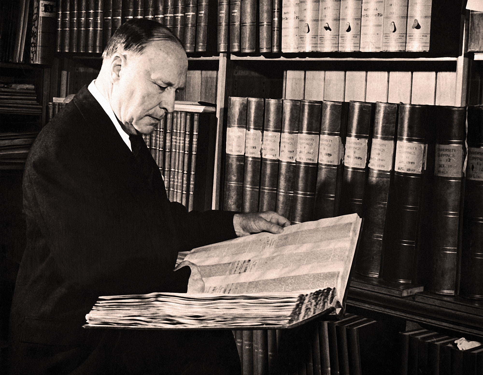 Robert Swain in a library.
