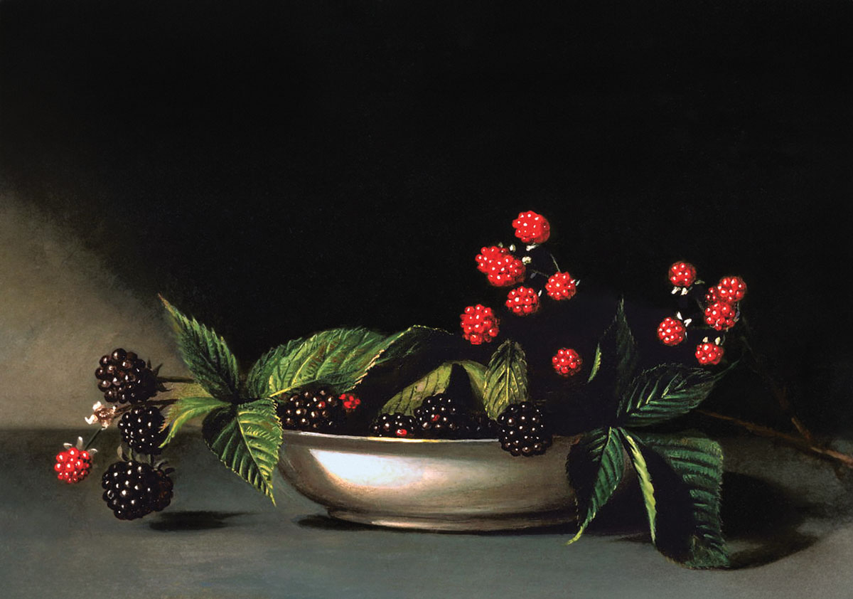 The painting, Blackberries, by Peele.