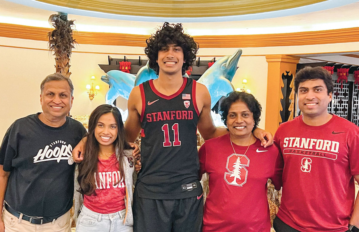 Ryan with his family: his father, Ashok; sister, Nikita; mother, Ranjini; and brother, Rohit.
